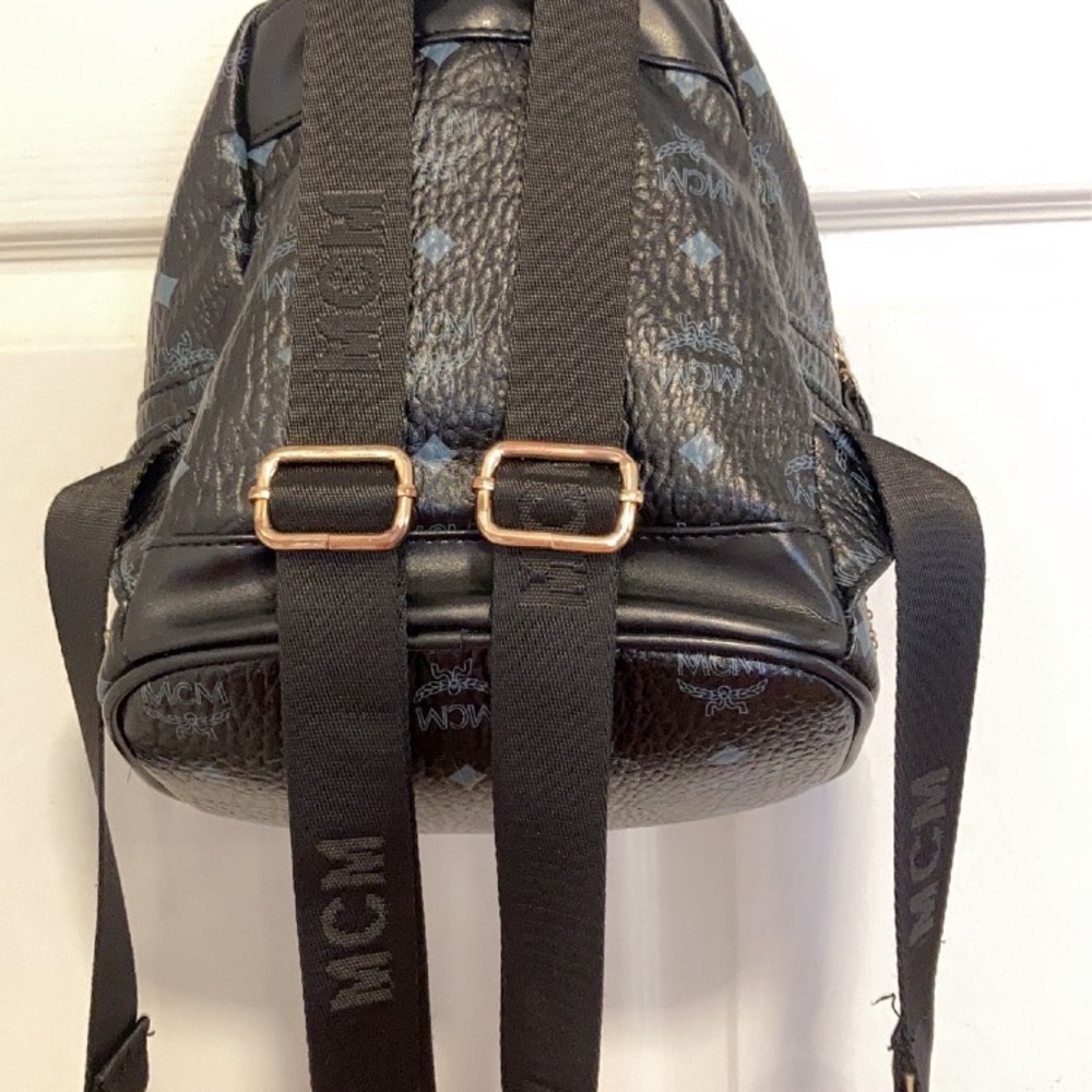 Authentic Mcm Black Studded Mini-Back Pack - image 3